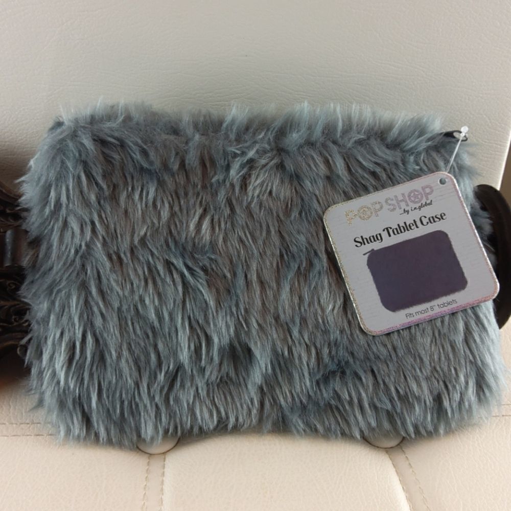 (3/$20) Pop Shop Gray shag tablet case